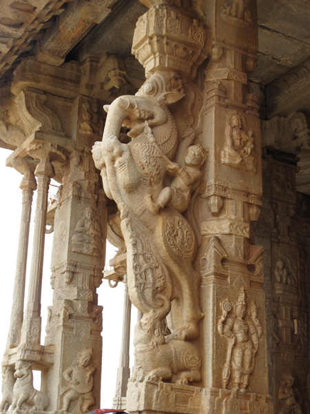 Temples often depict Vedic narratives on the outside